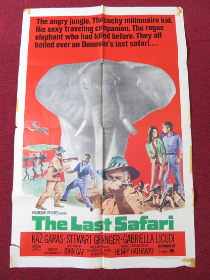 THE LAST SAFARI FOLDED US ONE SHEET POSTER KAS GARAS STEWART GRANGER 1967 Rendezvous Cinema Movie posters