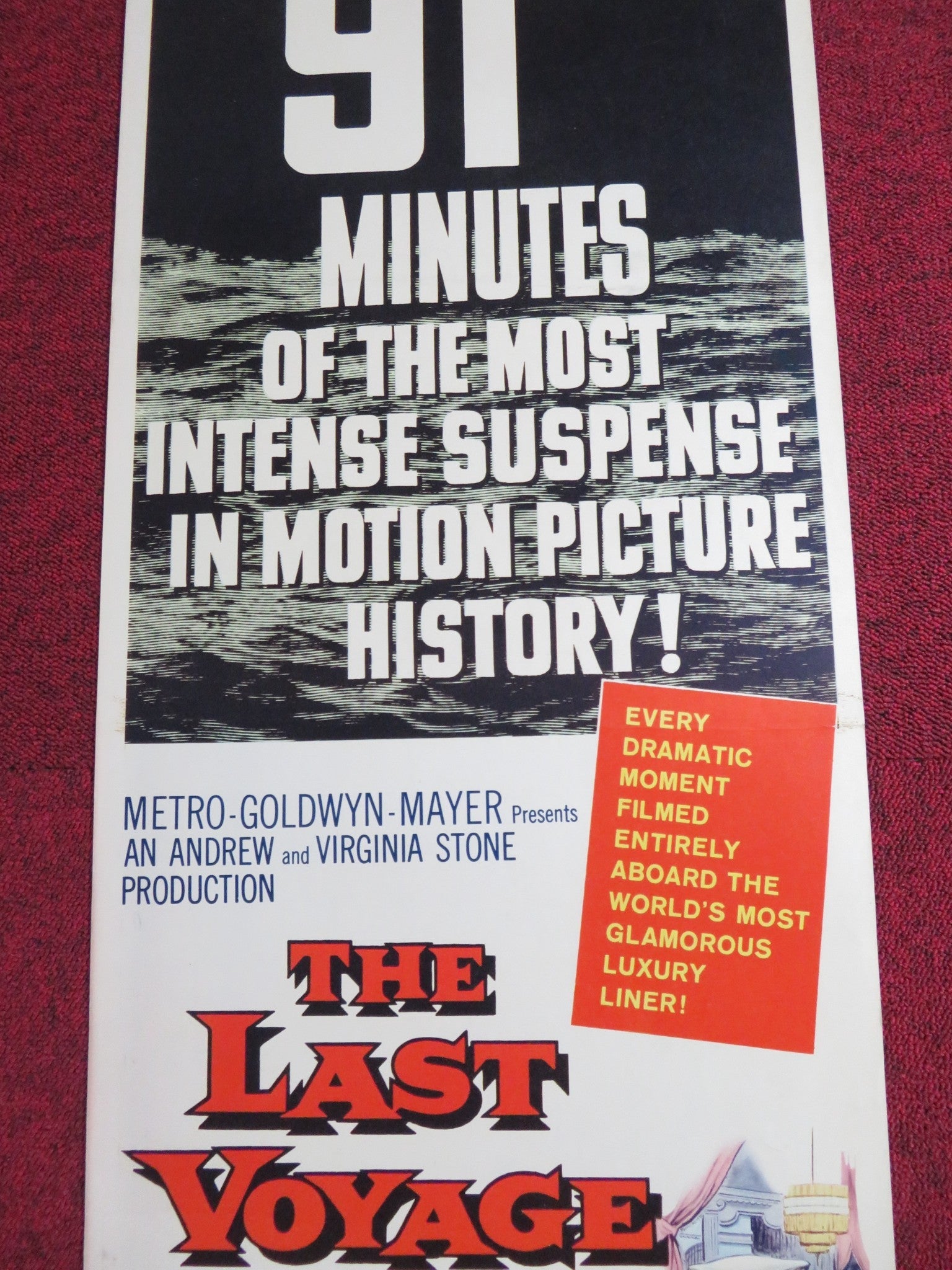 THE LAST VOYAGE US INSERT POSTER ROBERT STACK DOROTHY MALONE 1960 Rendezvous Cinema Movie posters