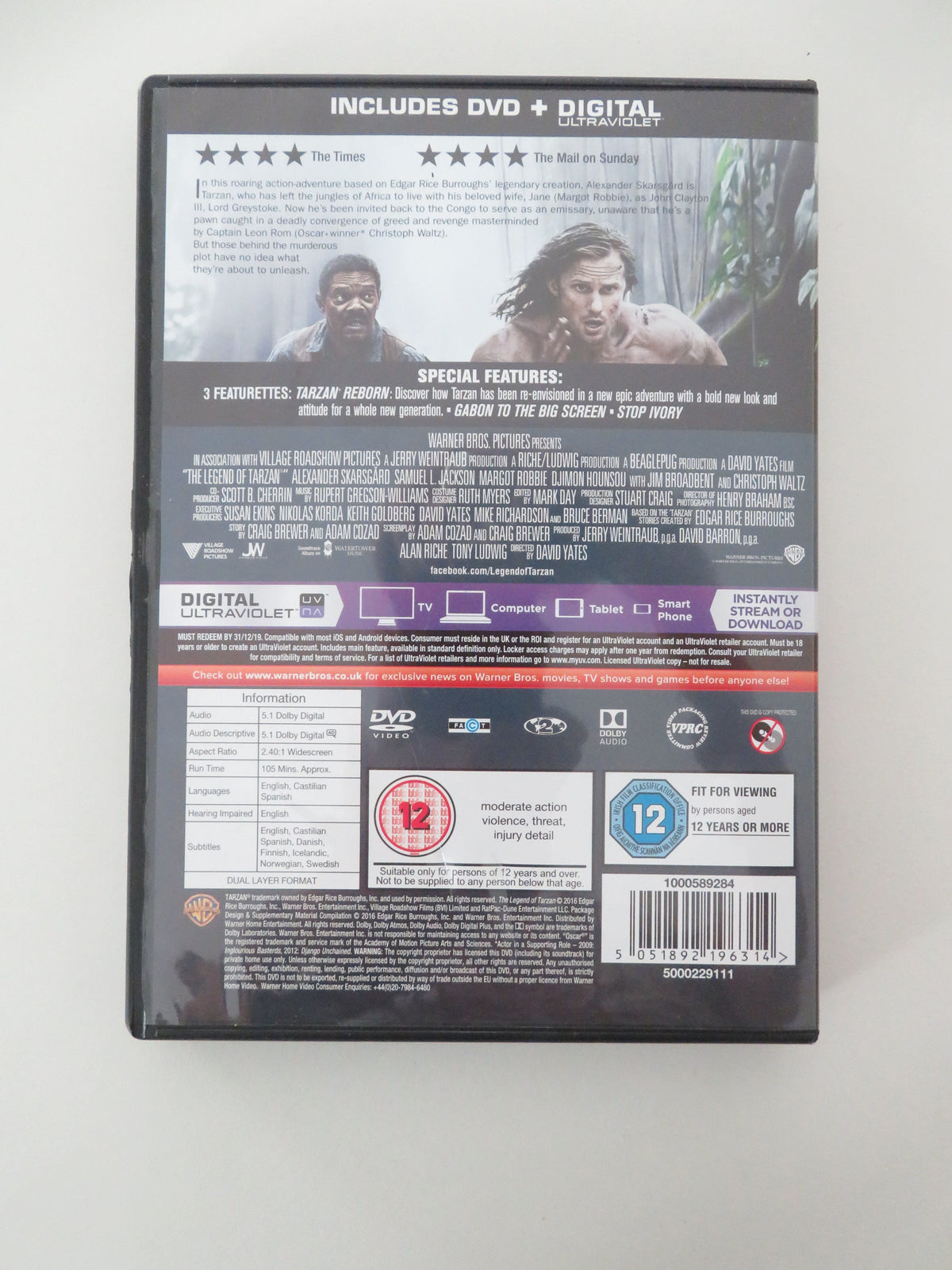The Legend of Tarzan (DVD) Alexander Skarsgård Samuel L. Jackson 2016 Region 2 Movie posters