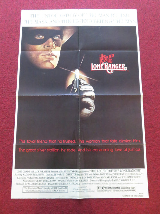 THE LEGEND OF THE LONE RANGER FOLDED US ONE SHEET POSTER KLINTON SPILSBURY 1981 Movie posters