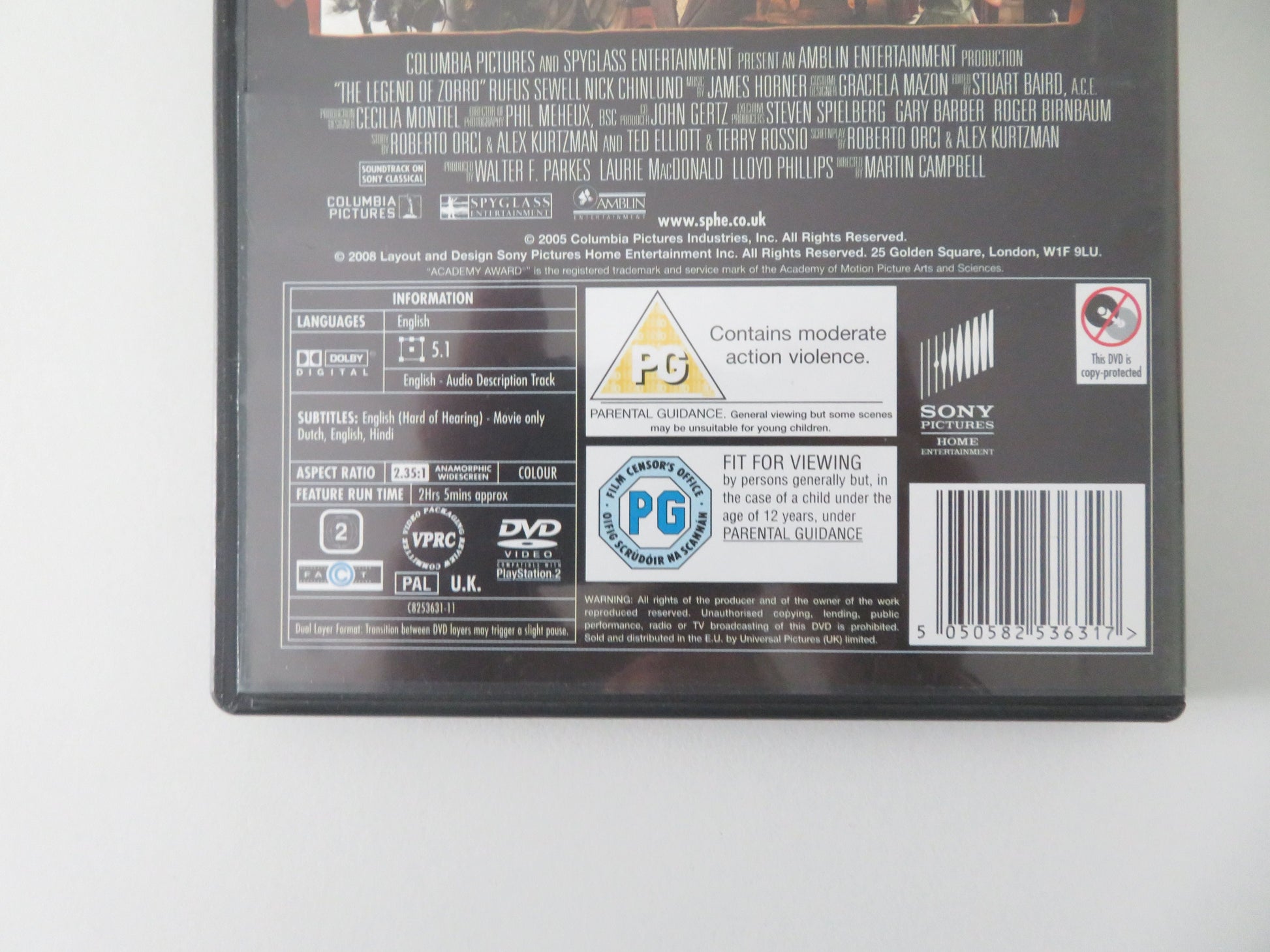 The Legend of Zorro (DVD) Antonio Banderas Catherine Zeta-Jones 2005 Region 2 Movie posters