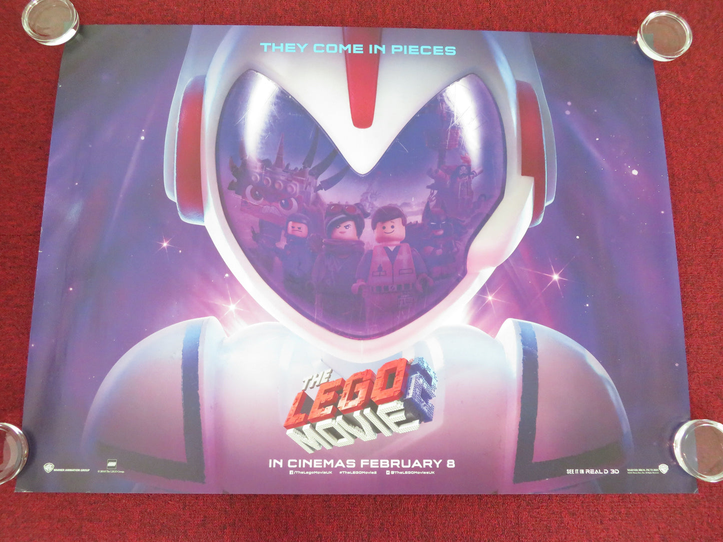 The Lego Movie 2: The Second Part UK Quad Rolled Poster Chris Pratt 2019 Movie posters