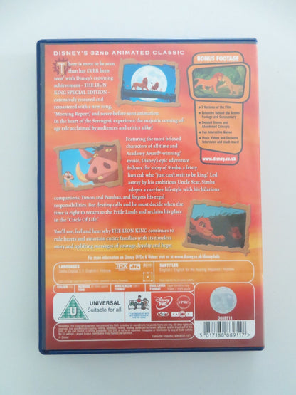 THE LION KING - 2 DISC SPECIAL EDITION (DVD) JAMES EARL JONES 1994 REGION 2 Movie posters