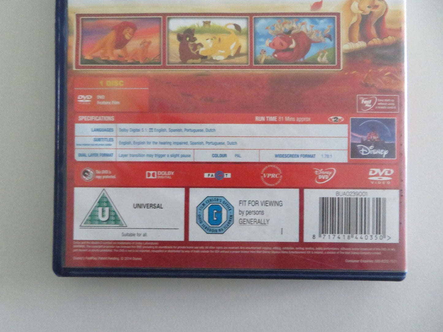THE LION KING 2 - SIMBA'S PRIDE (DVD) DISNEY MATTHEW BRODERICK 1998 REGION 2 Movie posters