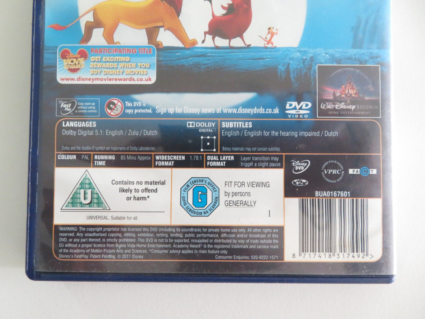 THE LION KING - B DIAMOND EDITION (DVD) DISNEY JAMES EARL JONES 1994 REGION 2 Movie posters