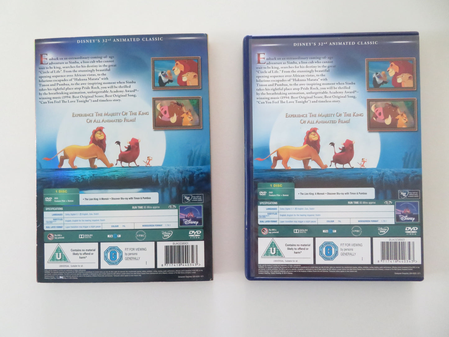 The Lion King - C (DVD) Disney Matthew Broderick Jeremy Irons 1994 Region 2 Movie posters