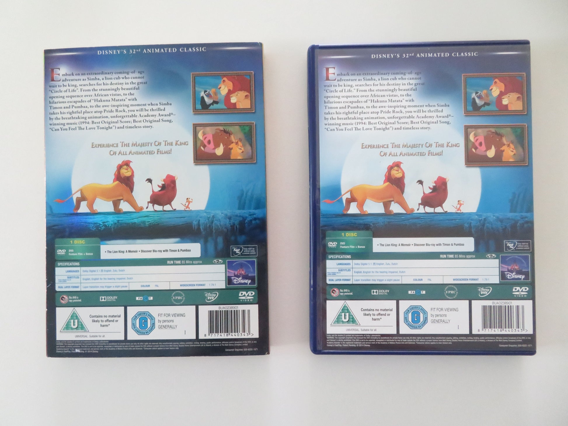 The Lion King - C (DVD) Disney Matthew Broderick Jeremy Irons 1994 Region 2 Movie posters