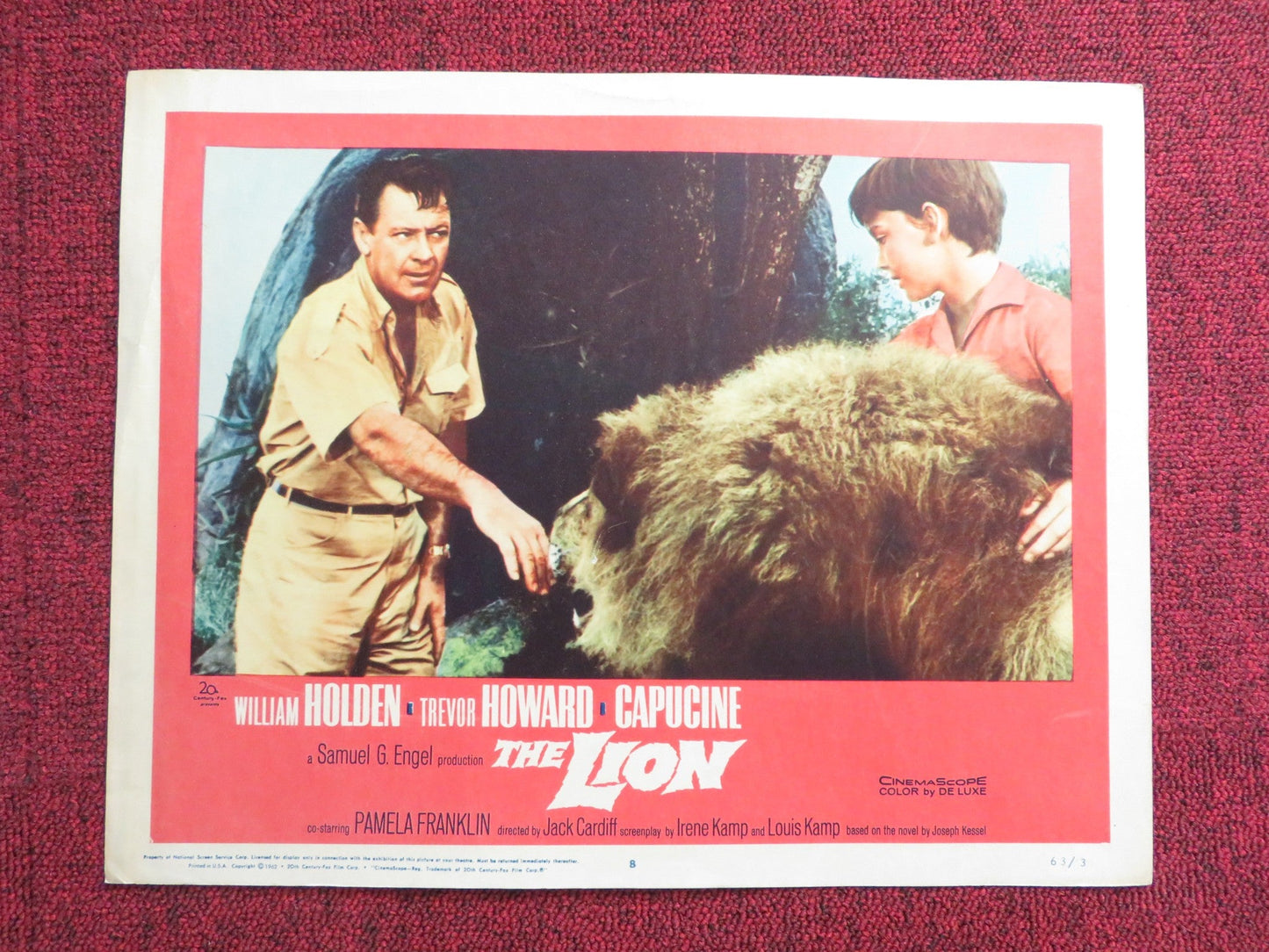 THE LION US LOBBY CARD FULL SET WILLIAM HOLDEN TREVOR HOWARD CAPUCINE 1962 Rendezvous Cinema Movie posters
