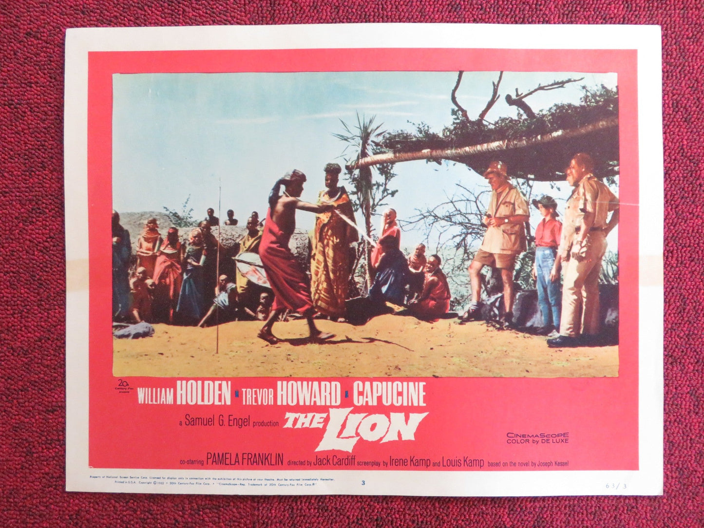 THE LION US LOBBY CARD FULL SET WILLIAM HOLDEN TREVOR HOWARD CAPUCINE 1962 Rendezvous Cinema Movie posters