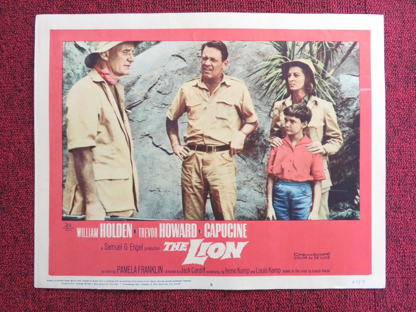 THE LION US LOBBY CARD FULL SET WILLIAM HOLDEN TREVOR HOWARD CAPUCINE 1962 Rendezvous Cinema Movie posters