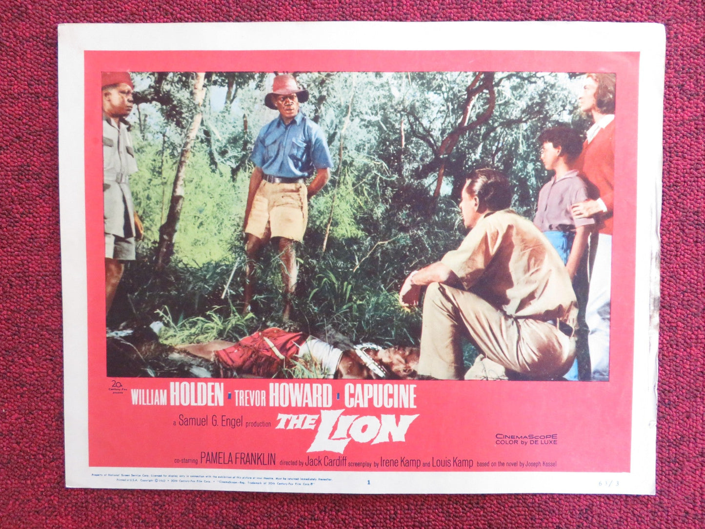 THE LION US LOBBY CARD FULL SET WILLIAM HOLDEN TREVOR HOWARD CAPUCINE 1962 Rendezvous Cinema Movie posters