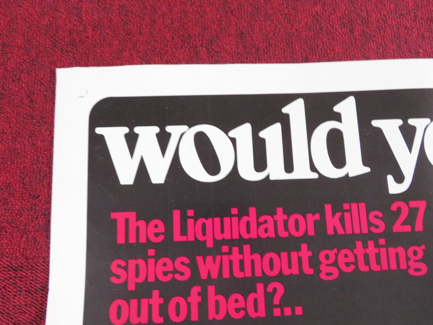 THE LIQUIDATOR FOLDED US ONE SHEET POSTER ROD TAYLOR TREVOR HOWARD 1965 Rendezvous Cinema Movie posters