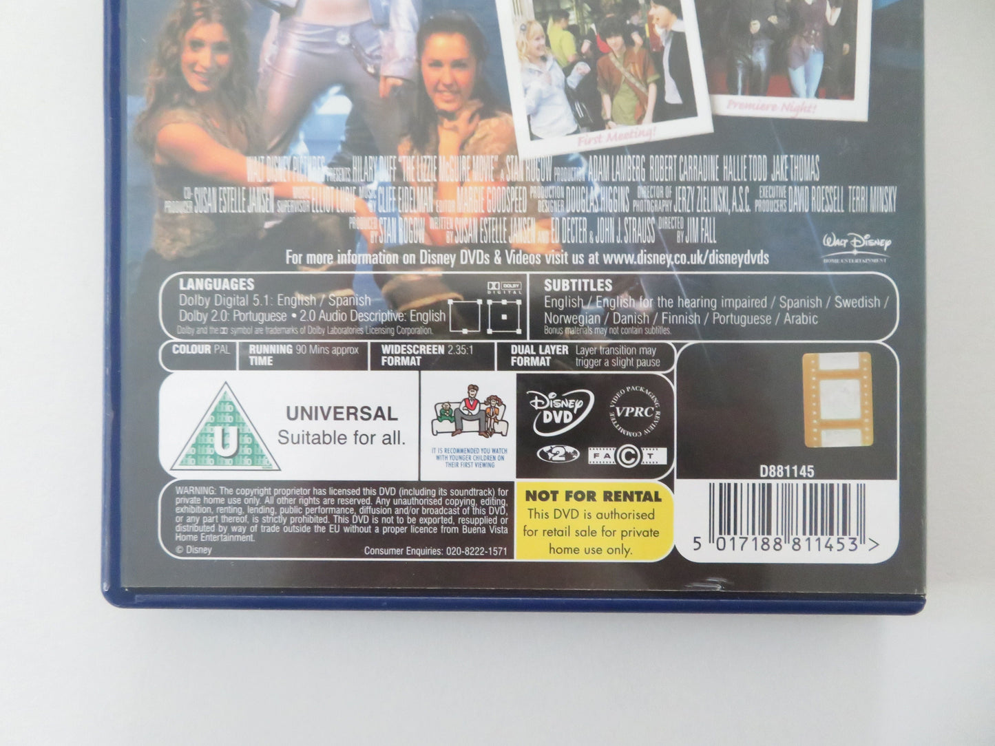 The Lizzie McGuire Movie (DVD) Disney Hilary Duff Adam Lamberg 2003 Region 2 Movie posters