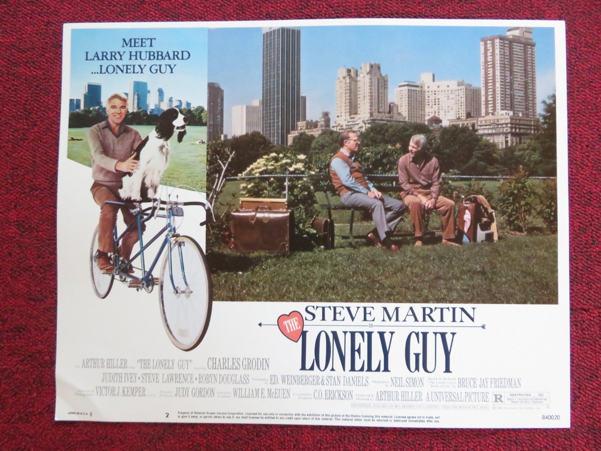 THE LONELY GUY US LOBBY CARD FULL SET STEVE MARTIN CHARLES GRODIN 1984 Rendezvous Cinema Movie posters