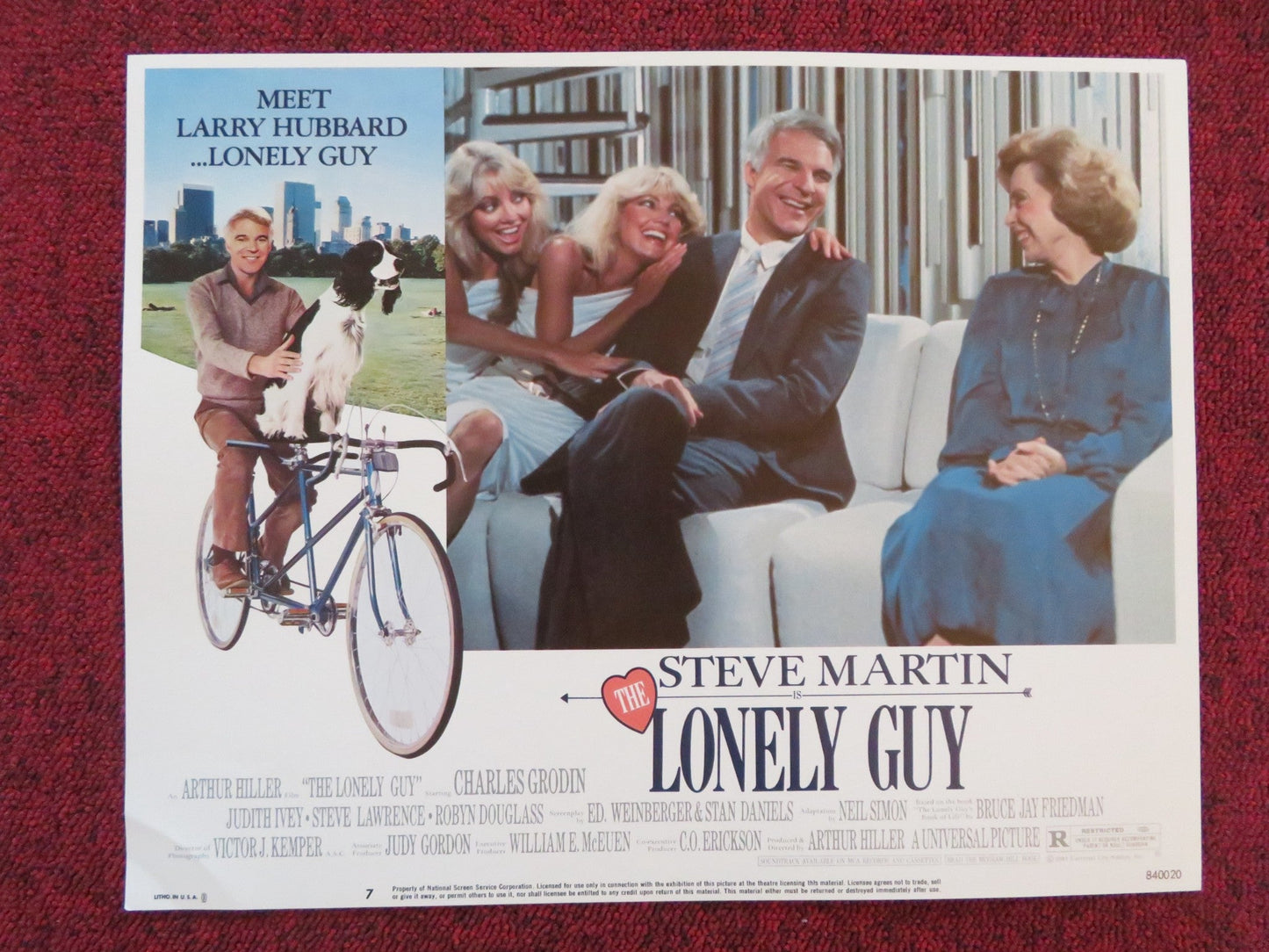 THE LONELY GUY US LOBBY CARD FULL SET STEVE MARTIN CHARLES GRODIN 1984 Rendezvous Cinema Movie posters