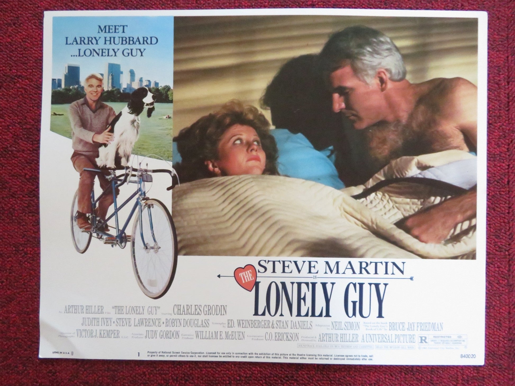 THE LONELY GUY US LOBBY CARD FULL SET STEVE MARTIN CHARLES GRODIN 1984 Rendezvous Cinema Movie posters