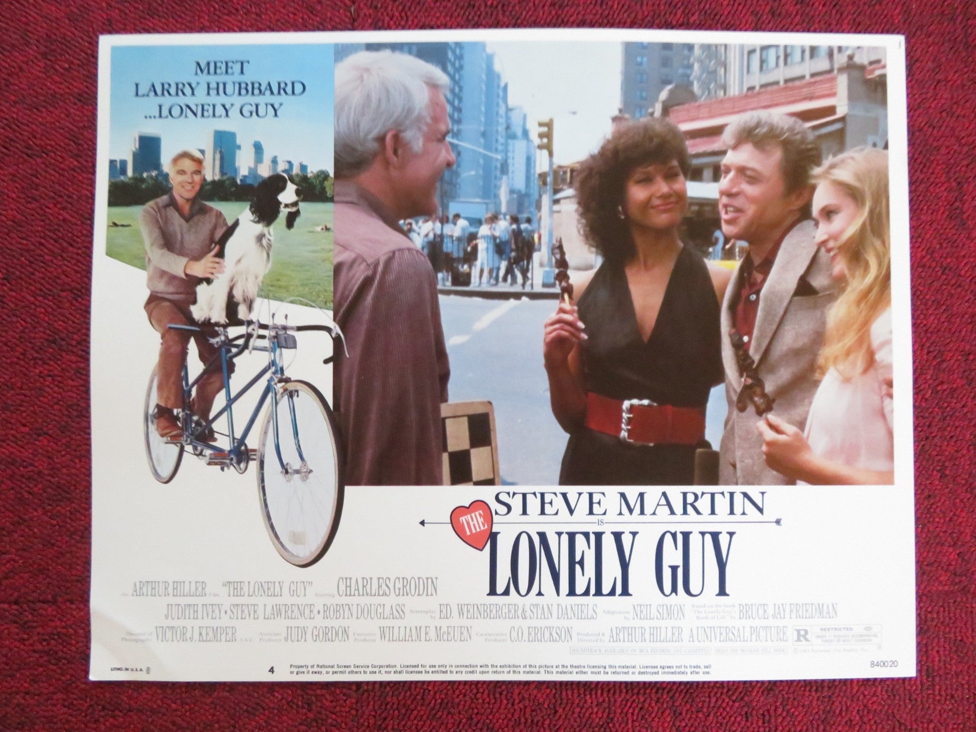 THE LONELY GUY US LOBBY CARD FULL SET STEVE MARTIN CHARLES GRODIN 1984 Rendezvous Cinema Movie posters