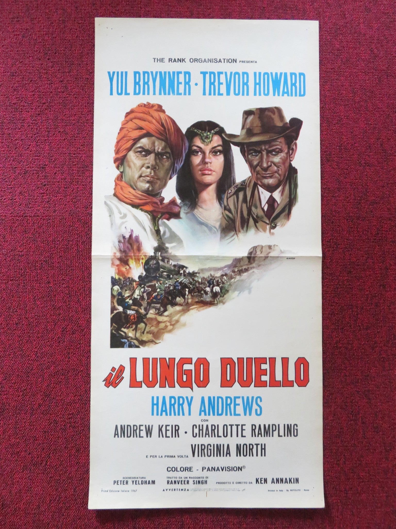 THE LONG DUEL ITALIAN LOCANDINA POSTER YUL BRYNNER TREVOR HOWARD 1967 Rendezvous Cinema Movie posters