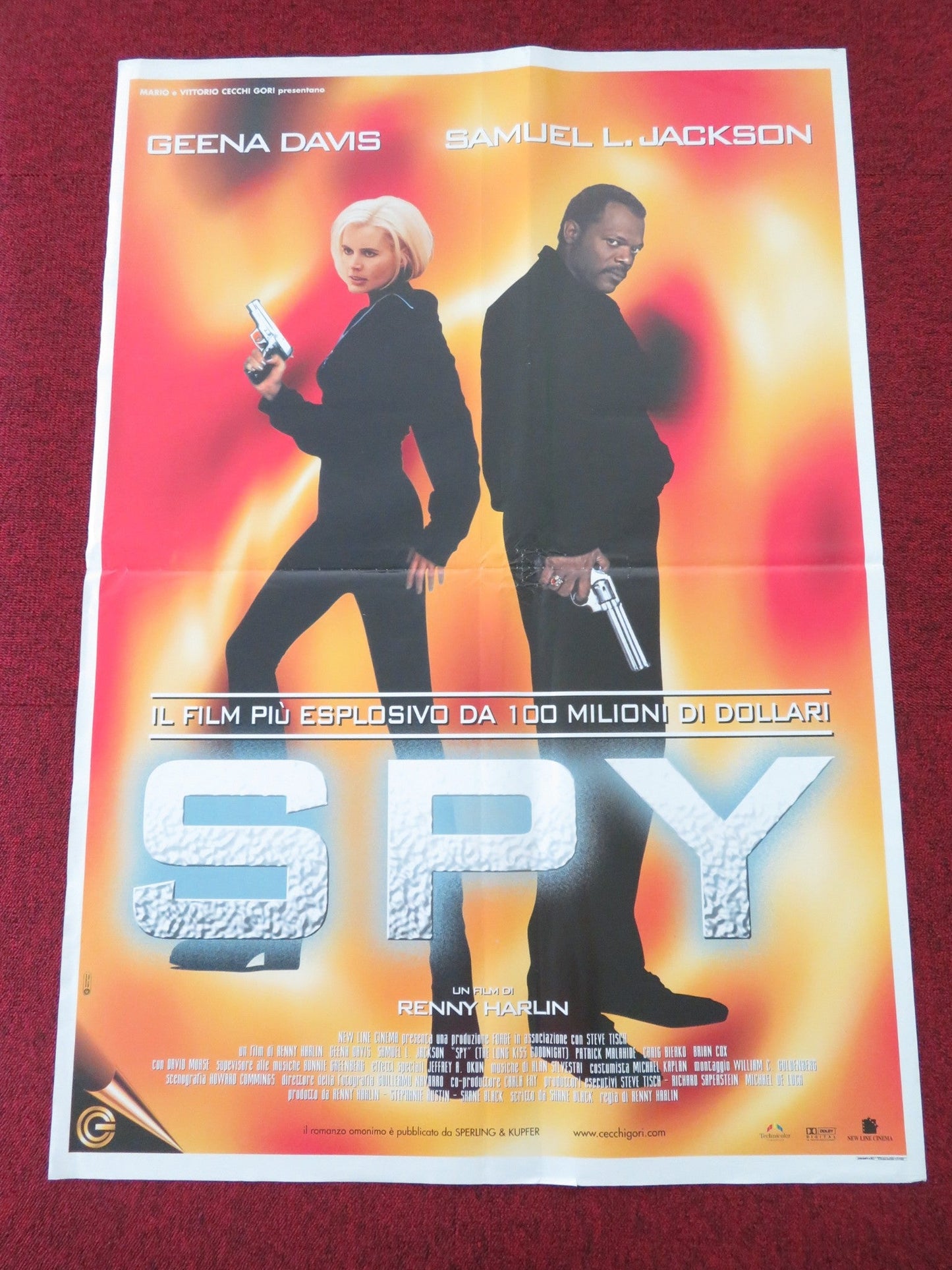 THE LONG KISS GOODNIGHT ITALIAN FOGLIO POSTER GEENA DAVIS SAMUEL L. JACKSON 1996 Movie posters