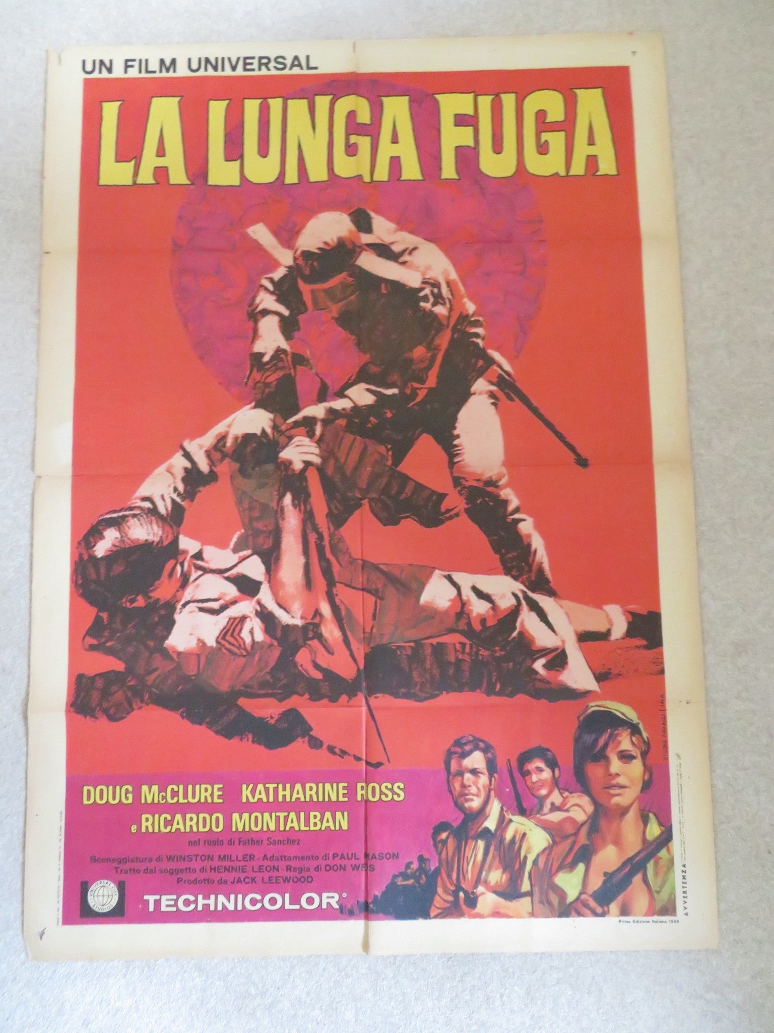 THE LONGEST HUNDRED MILES ITALIAN 2 FOGLIO POSTER DOUG MCCLURE K. ROSS 1967 Rendezvous Cinema Movie posters