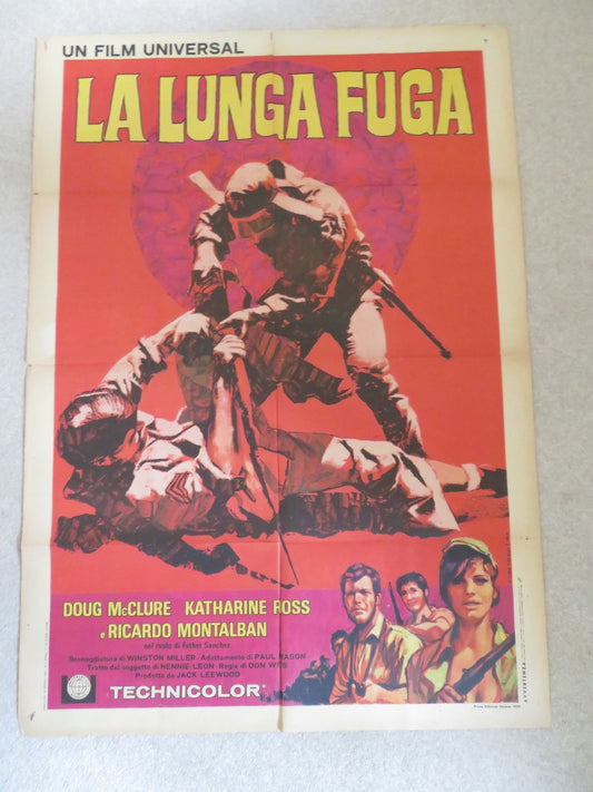 THE LONGEST HUNDRED MILES ITALIAN 2 FOGLIO POSTER DOUG MCCLURE K. ROSS 1967 Rendezvous Cinema Movie posters
