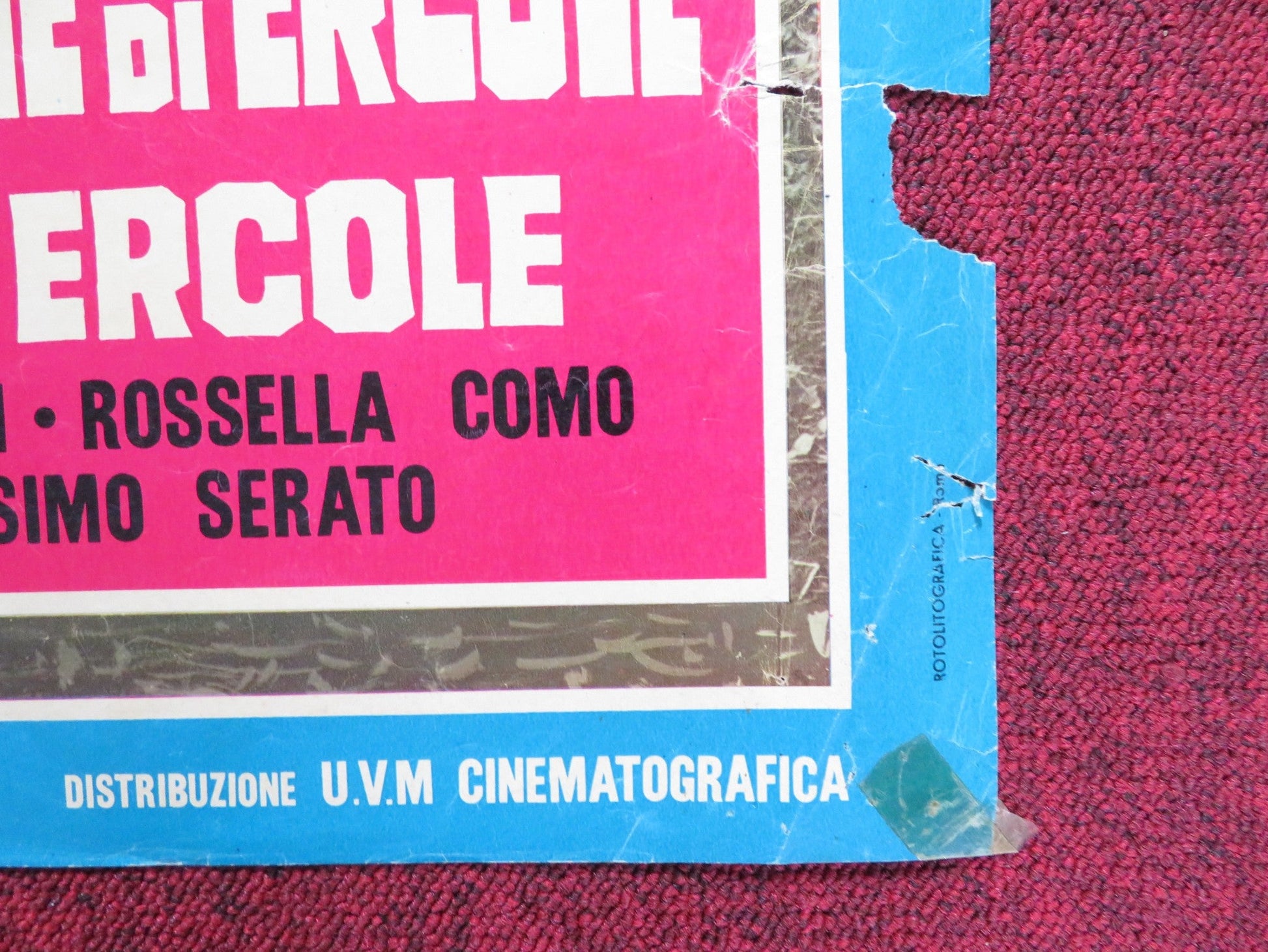 THE LOVES OF HERCULES - A ITALIAN FOTOBUSTA POSTER JAYNE MANSFIELD 1960 Rendezvous Cinema Movie posters