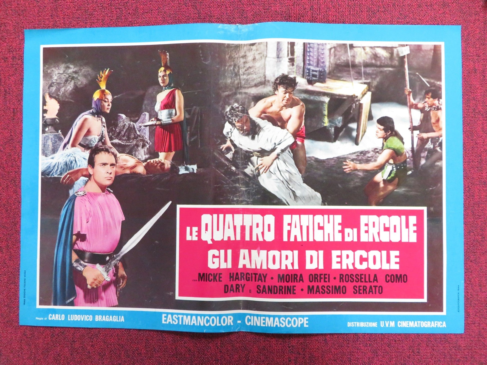 THE LOVES OF HERCULES - D ITALIAN FOTOBUSTA POSTER JAYNE MANSFIELD 1960 Rendezvous Cinema Movie posters