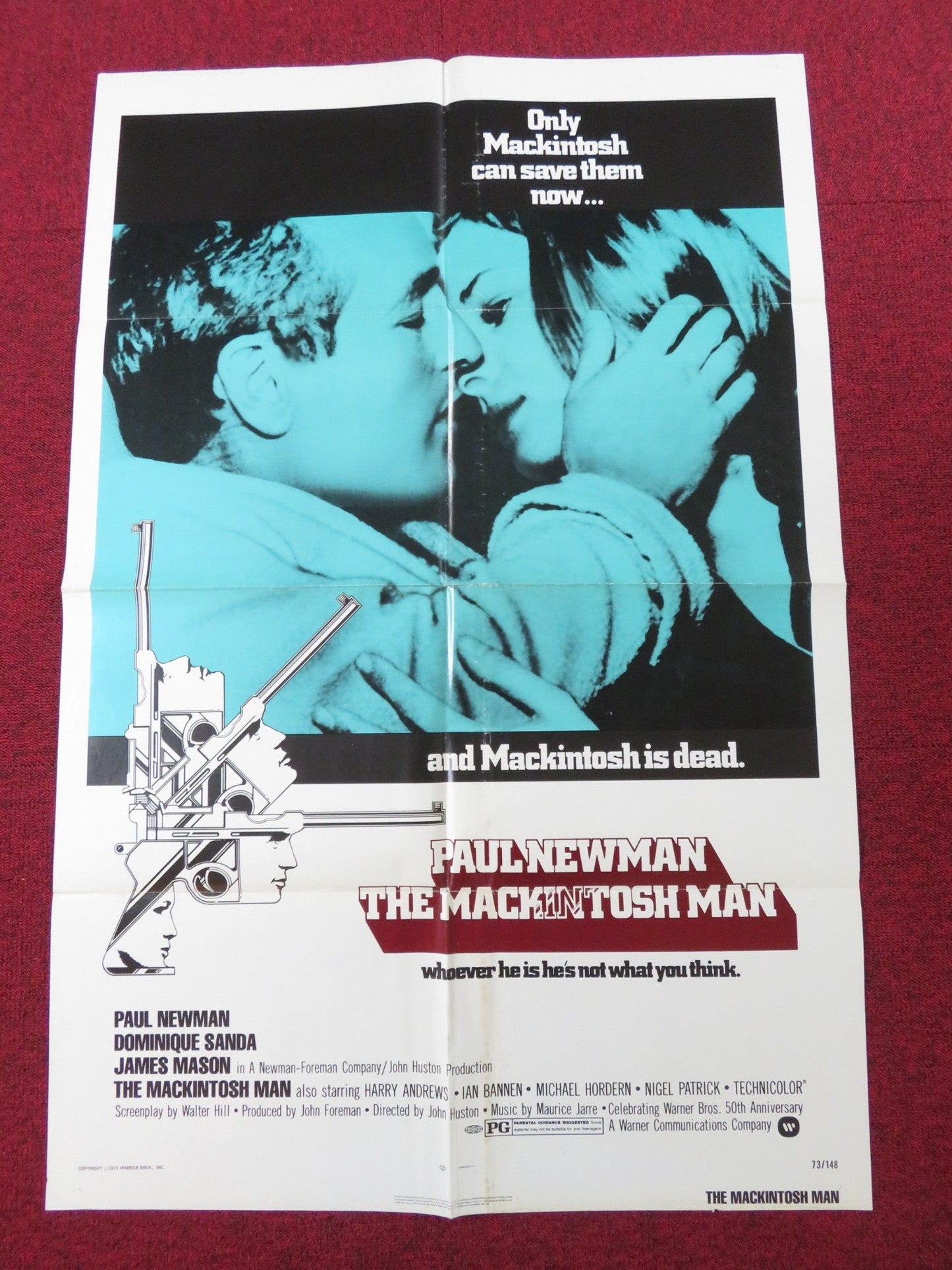 THE MACKINTOSH MAN FOLDED US ONE SHEET POSTER PAUL NEWMAN JAMES MASON 1973 Rendezvous Cinema Movie posters