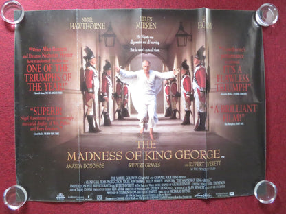 THE MADNESS OF KING GEORGE UK QUAD ROLLED POSTER NIGEL HAWTHORNE H. MIRREN 1994 Rendezvous Cinema Movie posters