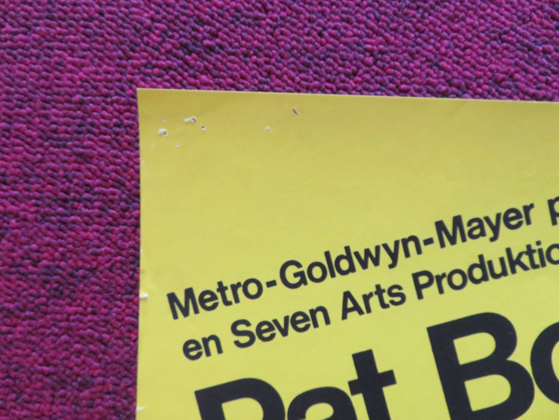 THE MAIN ATTRACTION DANISH POSTER ROLLED PAT BOONE NANCY KWAN 1970 Rendezvous Cinema Movie posters