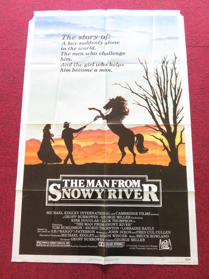 THE MAN FROM SNOWY RIVER FOLDED US ONE SHEET POSTER KIRK DOUGLAS T. DONOVAN 1982 Rendezvous Cinema Movie posters