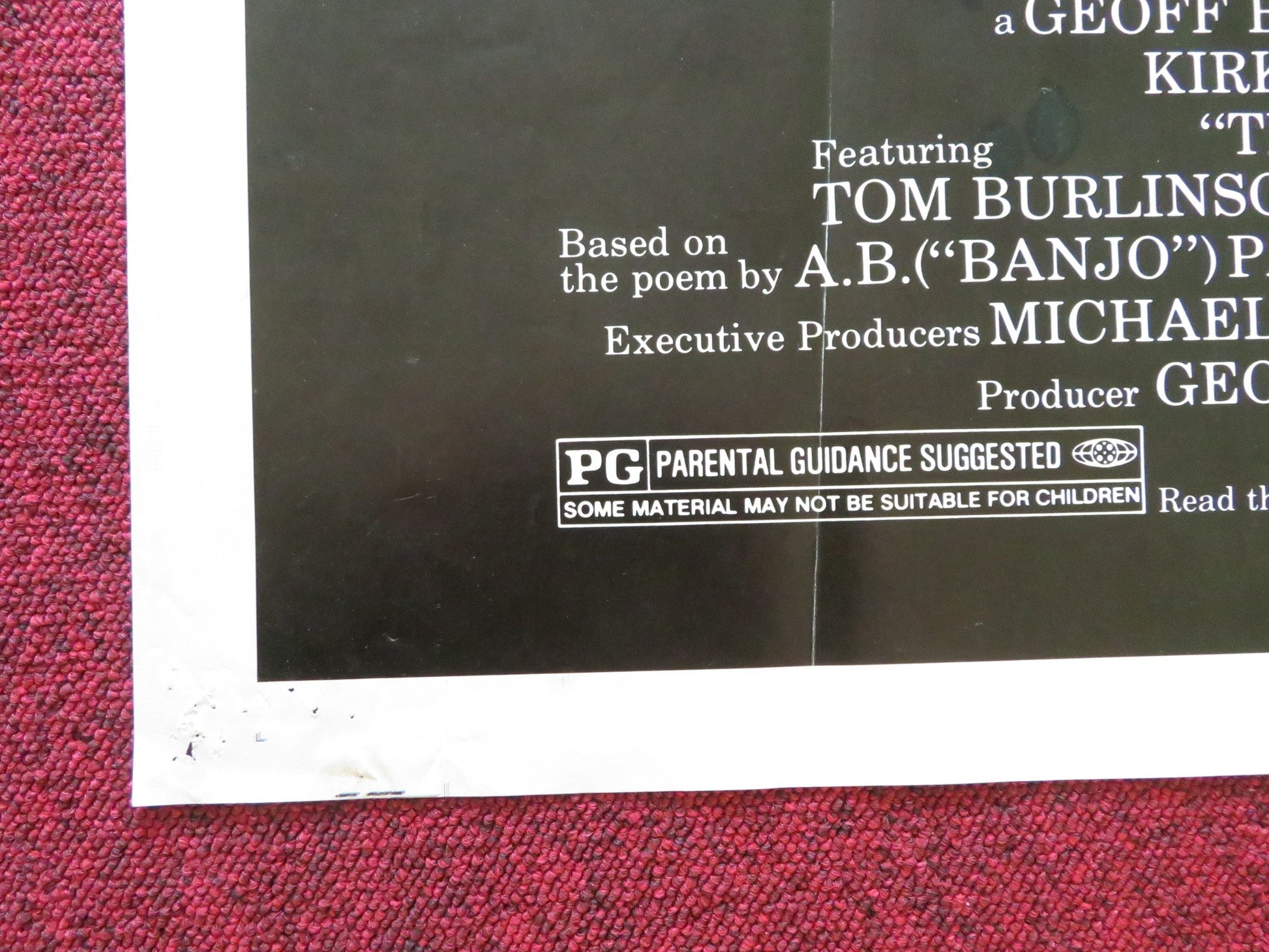 THE MAN FROM SNOWY RIVER FOLDED US ONE SHEET POSTER KIRK DOUGLAS T. DONOVAN 1982 Rendezvous Cinema Movie posters