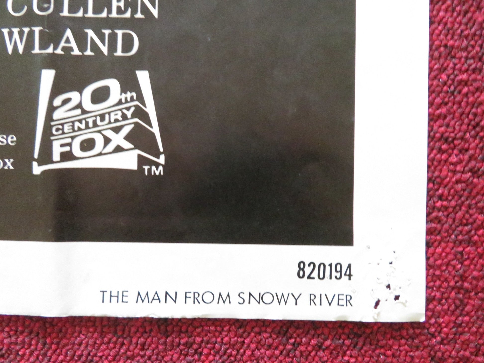 THE MAN FROM SNOWY RIVER FOLDED US ONE SHEET POSTER KIRK DOUGLAS T. DONOVAN 1982 Rendezvous Cinema Movie posters