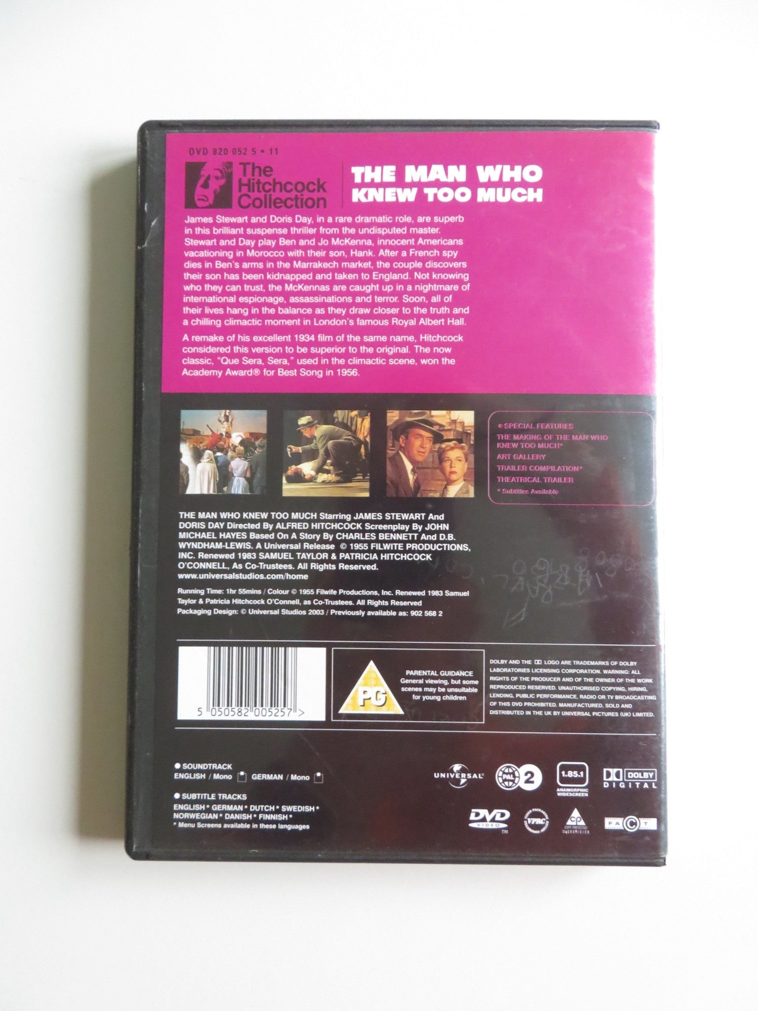 THE MAN WHO KNEW TOO MUCH (DVD) JAMES STEWART DORIS DAY 1956 REGION 2 Movie posters