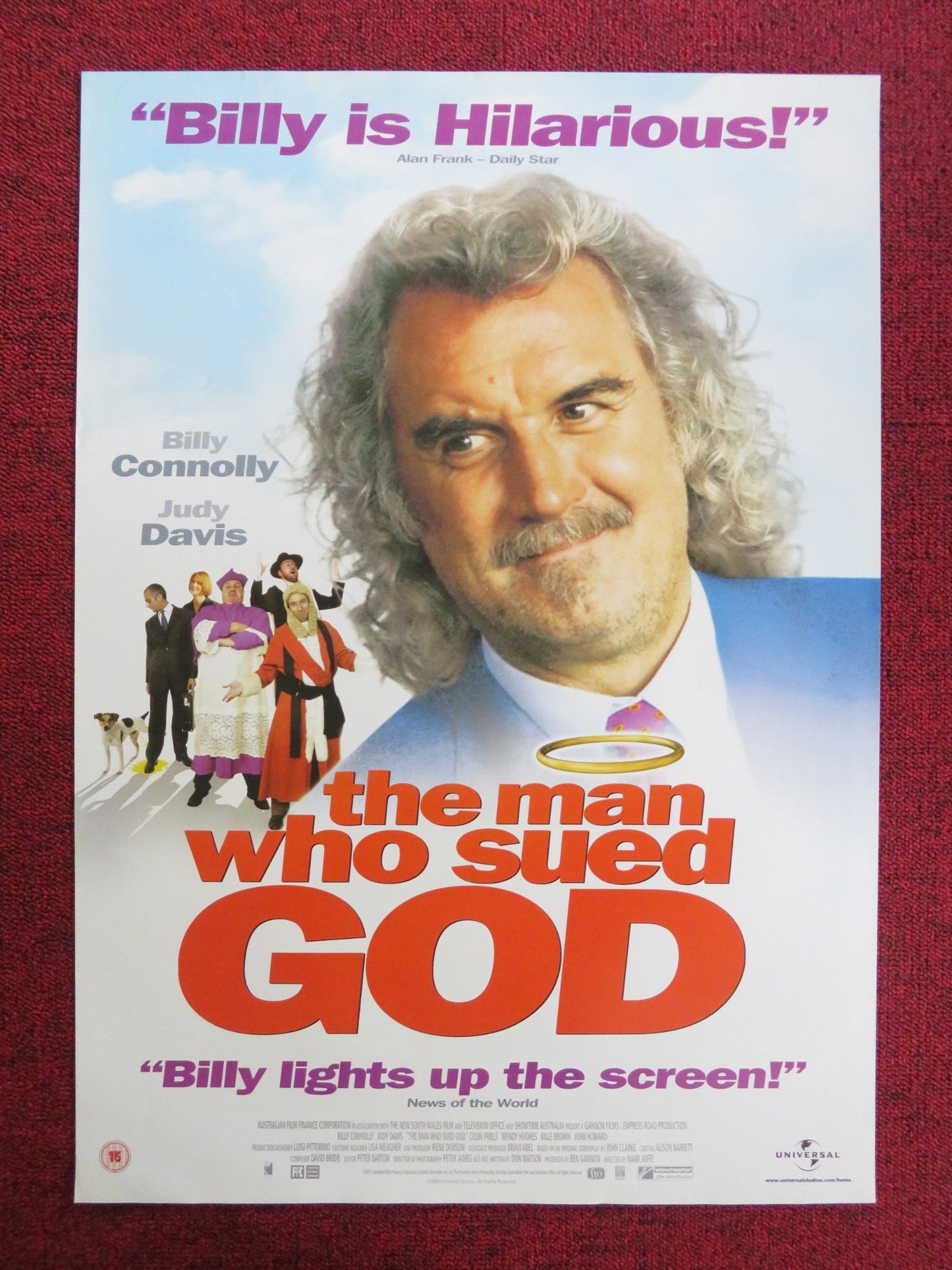 THE MAN WHO SUED GOD VHS VIDEO POSTER BILLY CONNOLLY JUDY DAVIS 2003 Rendezvous Cinema Movie posters