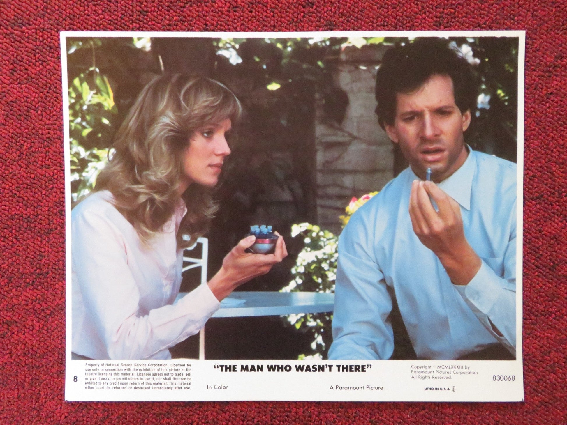 THE MAN WHO WASN'T THERE - 8 LOBBY CARD STEVE GUTTENBERG 1983 Rendezvous Cinema Movie posters