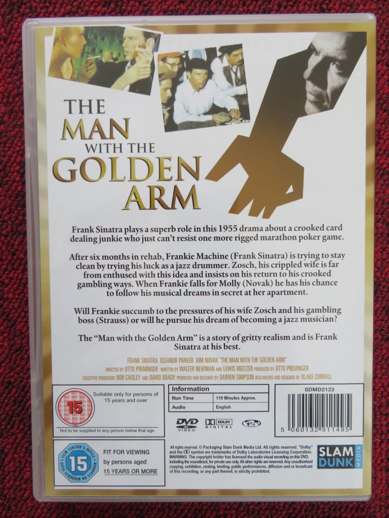 THE MAN WITH THE GOLDEN ARM (DVD) FRANK SINATRA ELEANOR PARKER 1955 REGION 2 Rendezvous Cinema Movie posters