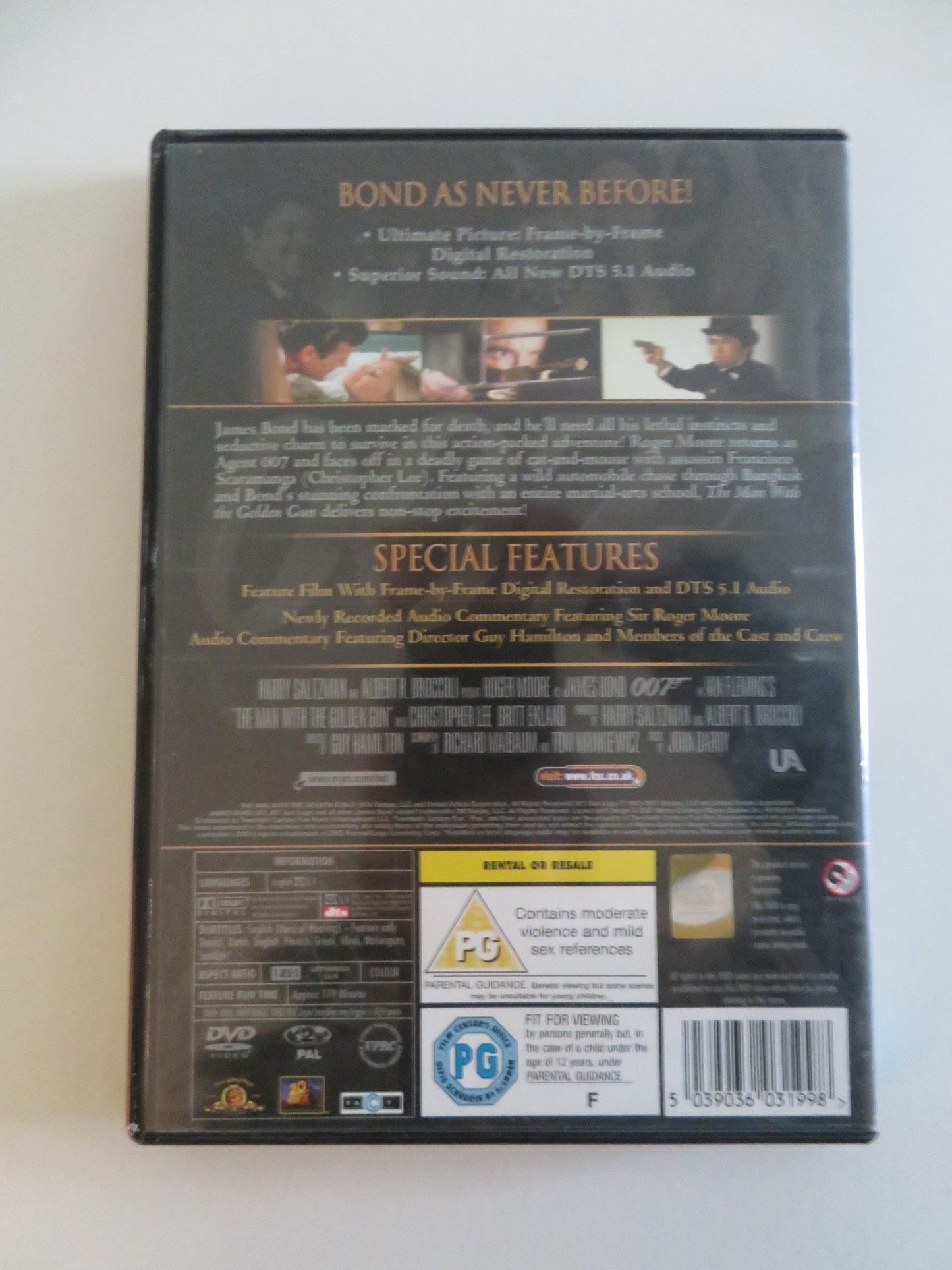 THE MAN WITH THE GOLDEN GUN (DVD) JAMES BOND 007 ROGER MOORE 1974 REGION 2 Movie posters
