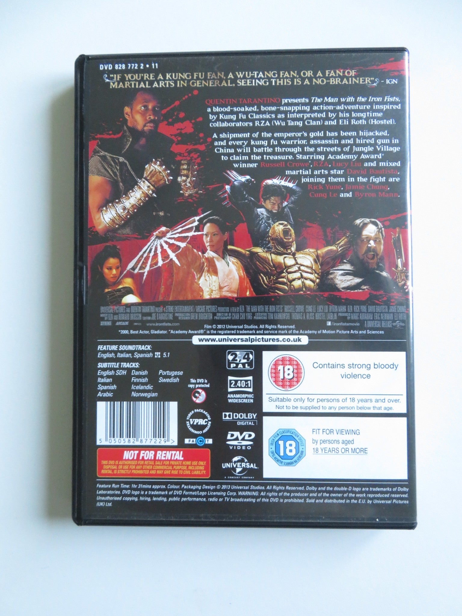 THE MAN WITH THE IRON FISTS (DVD) RUSSELL CROWE LUCY LIU 2012 REGION 2, 4 - Rendezvous Cinema