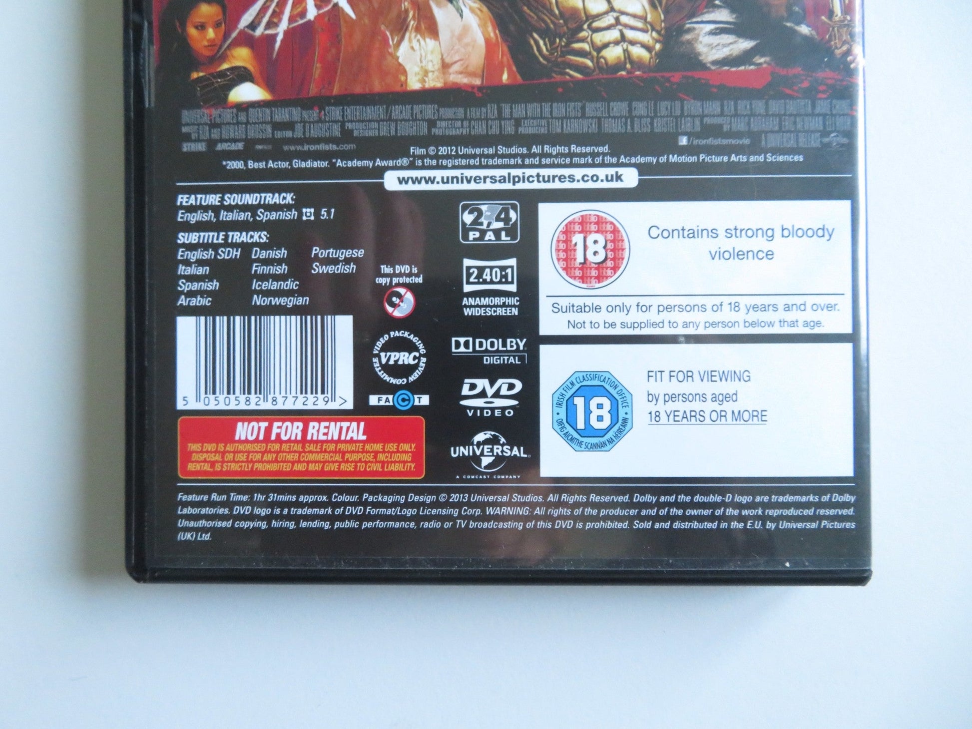 THE MAN WITH THE IRON FISTS (DVD) RUSSELL CROWE LUCY LIU 2012 REGION 2, 4 - Rendezvous Cinema