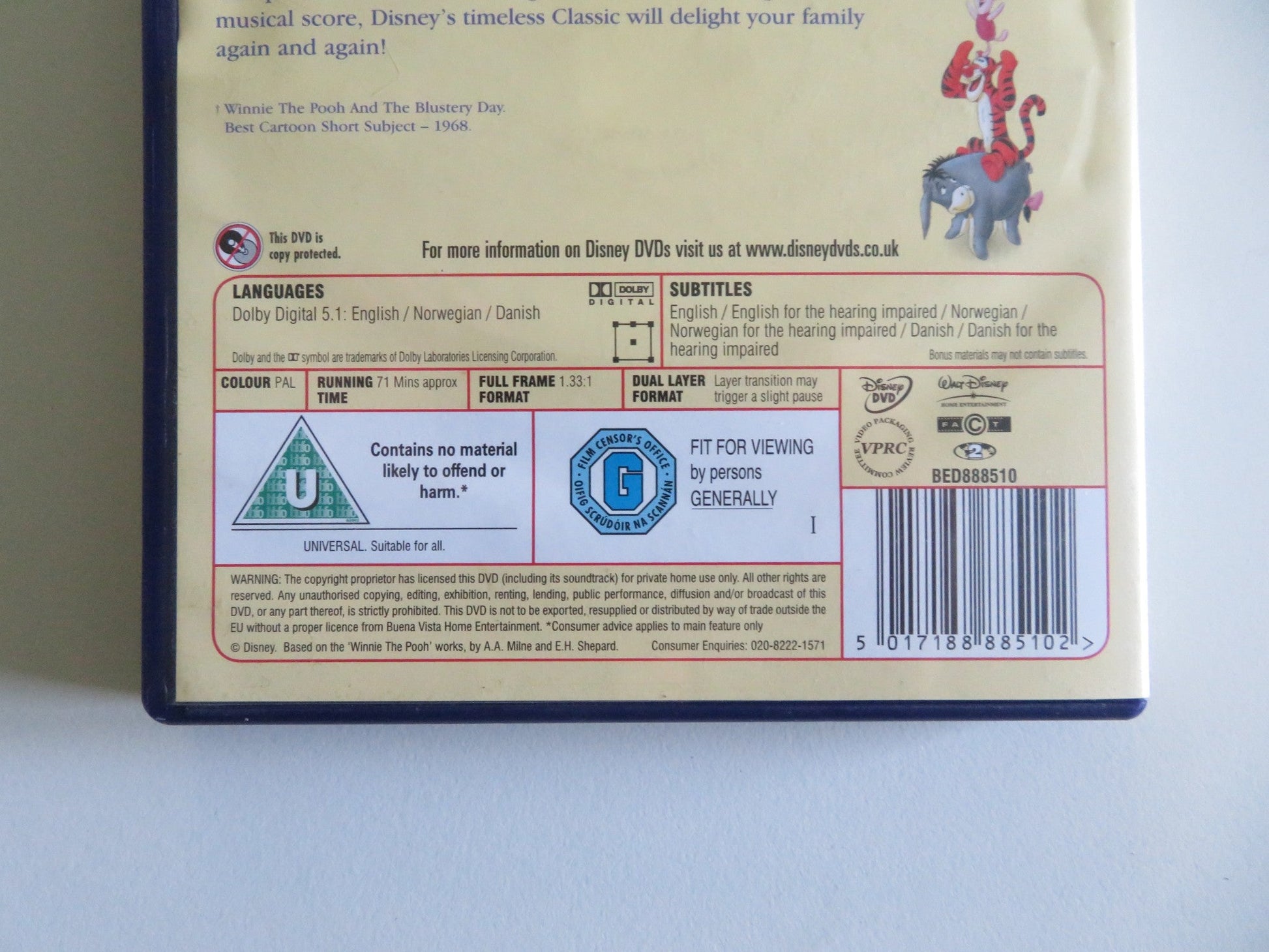 THE MANY ADVENTURES OF WINNIE THE POOH (DVD) DISNEY S. HOLLOWAY 2002 REGION 2 - Rendezvous Cinema
