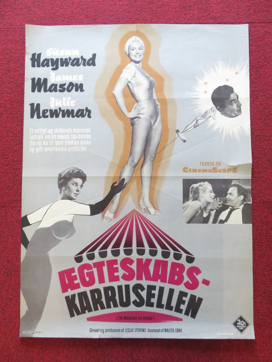 THE MARRIAGE - GO - ROUND DANISH POSTER ROLLED SUSAN HAYWARD JAMES MASON 1961 Rendezvous Cinema Movie posters