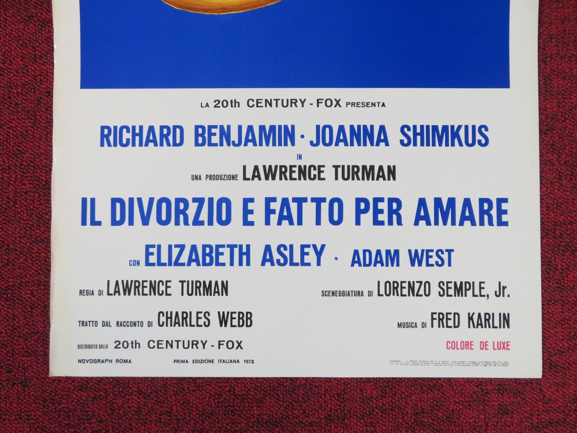 THE MARRIAGE OF A YOUNG STOCKBROKER ITALIAN LOCANDINA POSTER R. BENJAMIN 1972 Rendezvous Cinema Movie posters