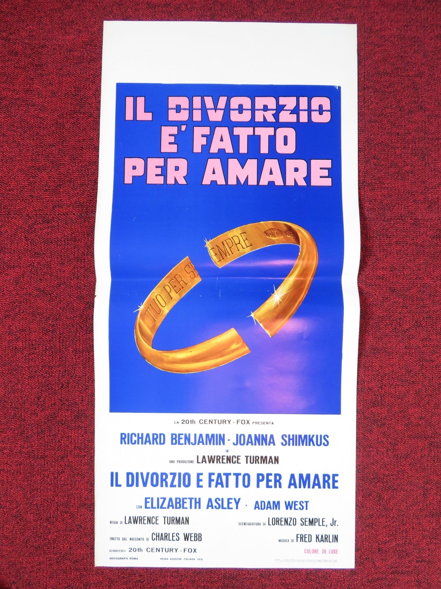 THE MARRIAGE OF A YOUNG STOCKBROKER ITALIAN LOCANDINA POSTER R. BENJAMIN 1972 Rendezvous Cinema Movie posters