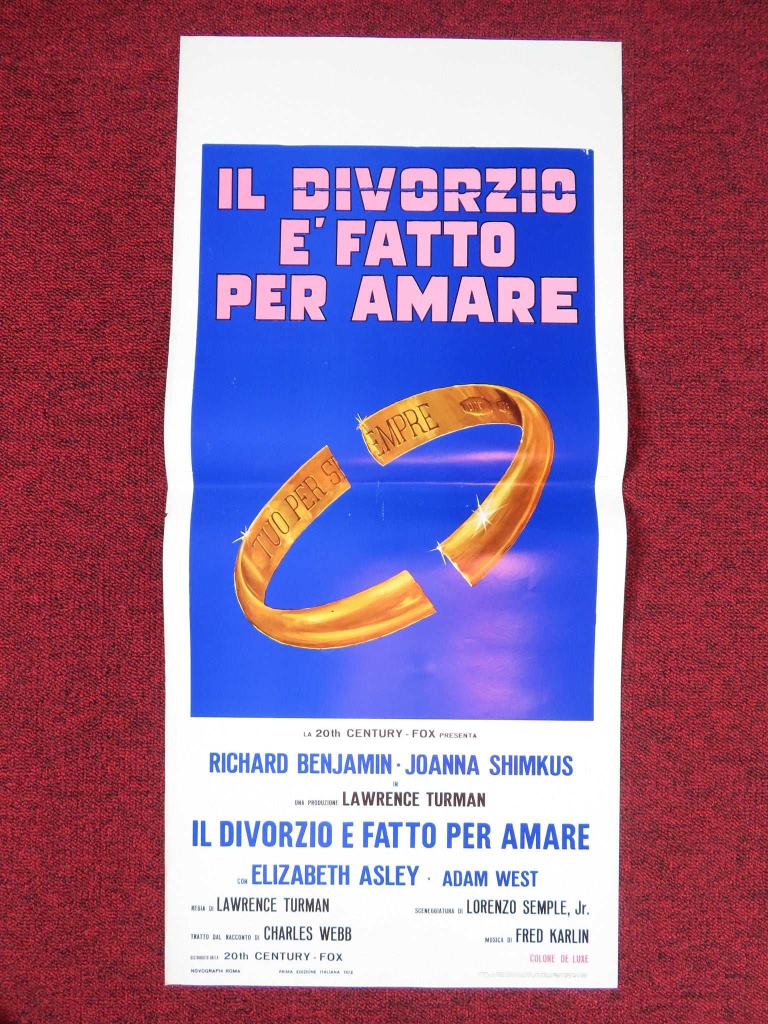 THE MARRIAGE OF A YOUNG STOCKBROKER ITALIAN LOCANDINA POSTER R. BENJAMIN 1972 Rendezvous Cinema Movie posters