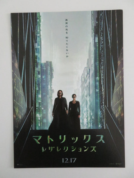THE MATRIX RESURRECTIONS JAPANESE CHIRASHI (B5) POSTER KEANU REEVES 2021 Rendezvous Cinema Movie posters