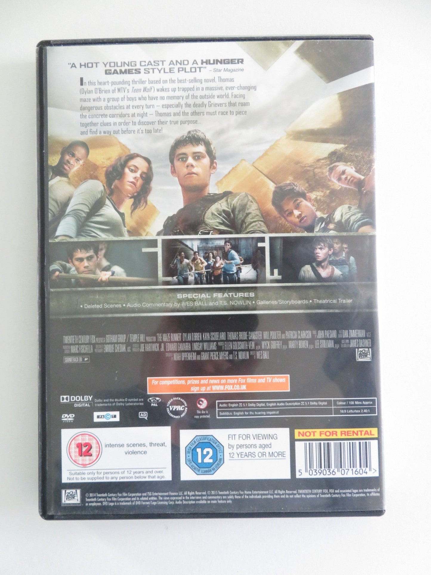 The Maze Runner (DVD) Dylan O'Brien Will Poulter 2014 Region 2 Movie posters
