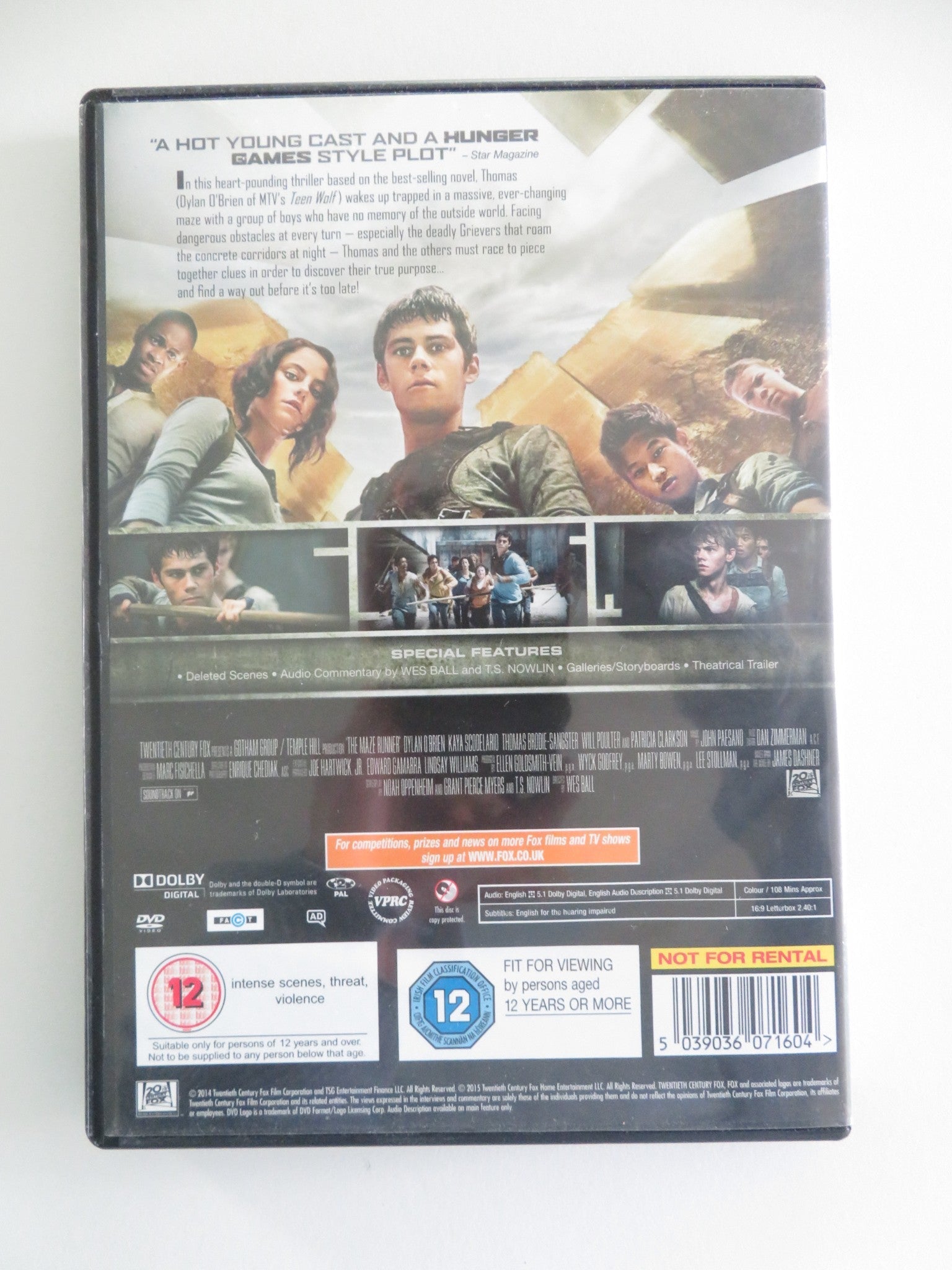The Maze Runner (DVD) Dylan O'Brien Will Poulter 2014 Region 2 Movie posters