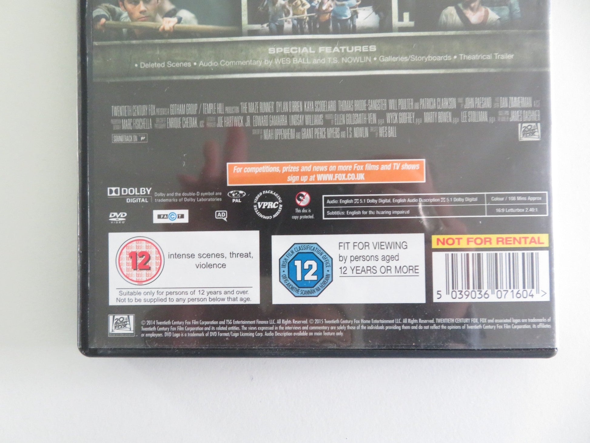 The Maze Runner (DVD) Dylan O'Brien Will Poulter 2014 Region 2 Movie posters