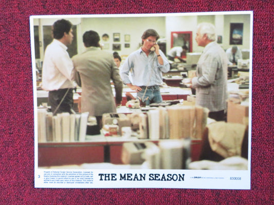THE MEAN SEASON - 3 LOBBY CARD KURT RUSSELL MARIEL HEMINGWAY 1985 Rendezvous Cinema Movie posters